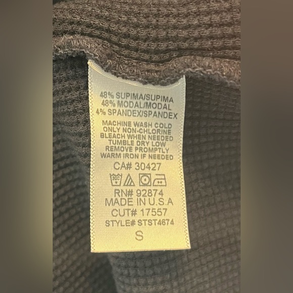 Splendid Black Thermal Cowl Neck Tunic Top Long Sleeve Cotton Blend - Picture 8 of 8